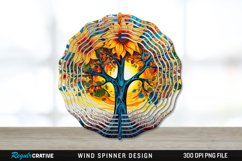 Psychedelic Sunflower Flowers Wind Spinner Sublimation PNG Product Image 1