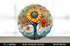 Psychedelic Sunflower Flowers Wind Spinner Sublimation PNG Product Image 1