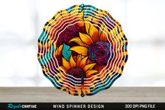 Psychedelic Sunflower Flowers Wind Spinner Sublimation PNG Product Image 1