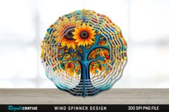 Psychedelic Sunflower Flowers Wind Spinner Sublimation PNG Product Image 1