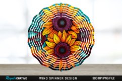 Psychedelic Sunflower Flowers Wind Spinner Sublimation PNG Product Image 1