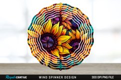 Psychedelic Sunflower Flowers Wind Spinner Sublimation PNG Product Image 1