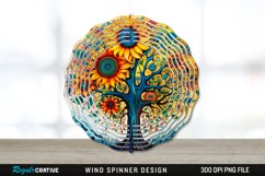 Psychedelic Sunflower Flowers Wind Spinner Sublimation PNG Product Image 1