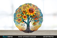Psychedelic Sunflower Flowers Wind Spinner Sublimation PNG Product Image 1