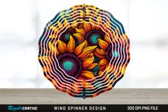 Psychedelic Sunflower Flowers Wind Spinner Sublimation PNG Product Image 1