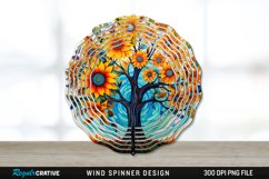 Psychedelic Sunflower Flowers Wind Spinner Sublimation PNG Product Image 1