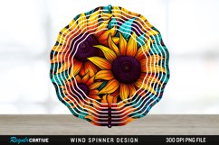 Psychedelic Sunflower Flowers Wind Spinner Sublimation PNG Product Image 1