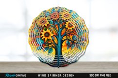Psychedelic Sunflower Flowers Wind Spinner Sublimation PNG Product Image 1