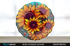 Psychedelic Sunflower Flowers Wind Spinner Sublimation PNG Product Image 1
