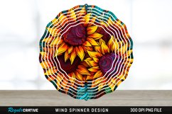 Psychedelic Sunflower Flowers Wind Spinner Sublimation PNG Product Image 1