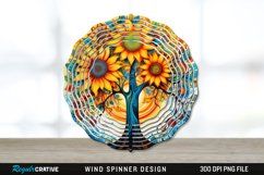 Psychedelic Sunflower Flowers Wind Spinner Sublimation PNG Product Image 1