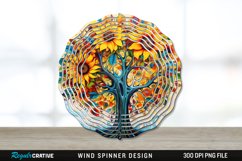 Psychedelic Sunflower Flowers Wind Spinner Sublimation PNG Product Image 1