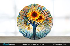 Psychedelic Sunflower Flowers Wind Spinner Sublimation PNG Product Image 1