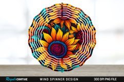 Psychedelic Sunflower Flowers Wind Spinner Sublimation PNG Product Image 1