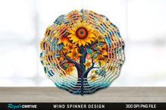 Psychedelic Sunflower Flowers Wind Spinner Sublimation PNG Product Image 1