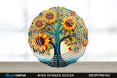 Psychedelic Sunflower Flowers Wind Spinner Sublimation PNG Product Image 1
