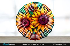 Psychedelic Sunflower Flowers Wind Spinner Sublimation PNG Product Image 1