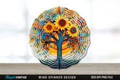 Psychedelic Sunflower Flowers Wind Spinner Sublimation PNG Product Image 1