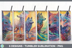 Bundle of six Rainbow Wolves Tumbler designs.