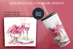 Watercolor pink life, Pinkcore Tumbler Sublimation PNG Product Image 1