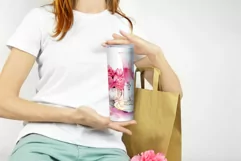 Watercolor pink life, Pinkcore Tumbler Sublimation PNG Product Image 2