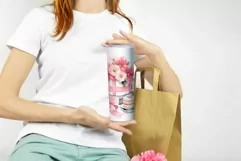 Watercolor pink life, Pinkcore Tumbler Sublimation PNG Product Image 3