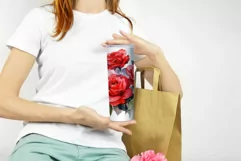 Watercolor Red Roses bouquet Tumbler Sublimation PNG Product Image 3