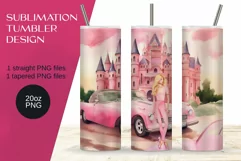 Watercolor pink life, Pinkcore Tumbler Sublimation PNG Product Image 2