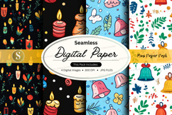 Seamless digital paper - festive patterns Product Image 1