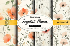 Seamless digital paper - floral pattern digital paper pack Product Image 1
