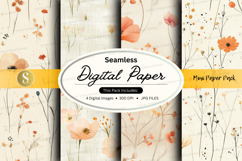 Seamless digital paper - mushroom paper pack digital paper Product Image 1