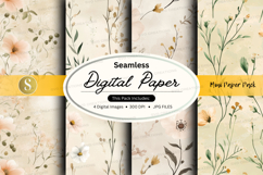 Seamless digital paper - mustard paper pack digital paper Product Image 1