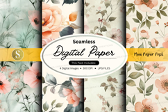 Seamless floral digital paper Product Image 1