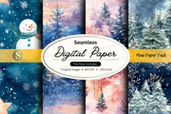 Seamless winter wonderland digital paper Product Image 1
