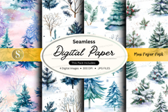 Seamless winter forest digital paper Product Image 1