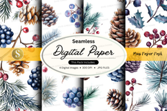 Seamless winter forest digital paper Product Image 1