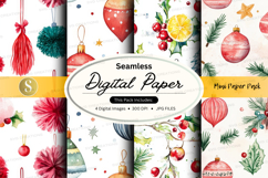 Seamless christmas ornaments digital paper Product Image 1