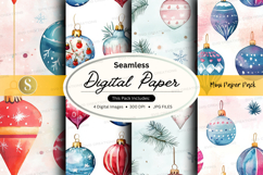 Seamless digital paper - christmas ornaments Product Image 1