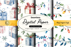 Seamless digital paper - holiday gifts and decorations digit Product Image 1