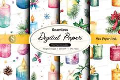 Seamless digital paper - holiday candles Product Image 1