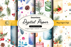Seamless digital paper - christmas candles Product Image 1