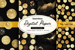 Seamless pattern of golden circles and crystals Product Image 1