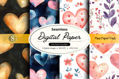Seamless hearts digital paper Product Image 1