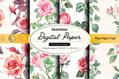Seamless rose pattern digital paper Product Image 1
