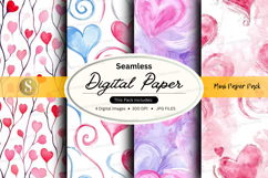 Seamless heart patterns digital paper Product Image 1