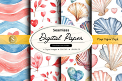 Seamless digital paper - mussel pattern pack digital paper Product Image 1