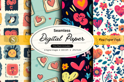 Seamless digital paper - cute patterns digital paper pack Product Image 1