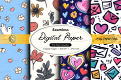 Seamless digital paper - love &amp; nature pack Product Image 1