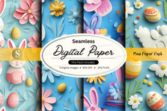 Seamless digital paper - easter bunny pack Product Image 1