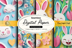 Seamless digital paper - bunny easter pack digital paper Product Image 1